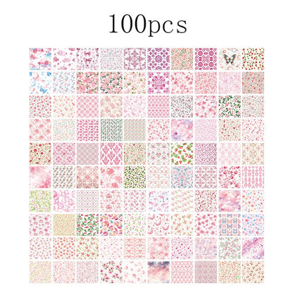 100 Pcs Vintage Multi-Style Writing Paper - Retro Stationery for Scrapbooking, Junk Journals & DIY Crafts
