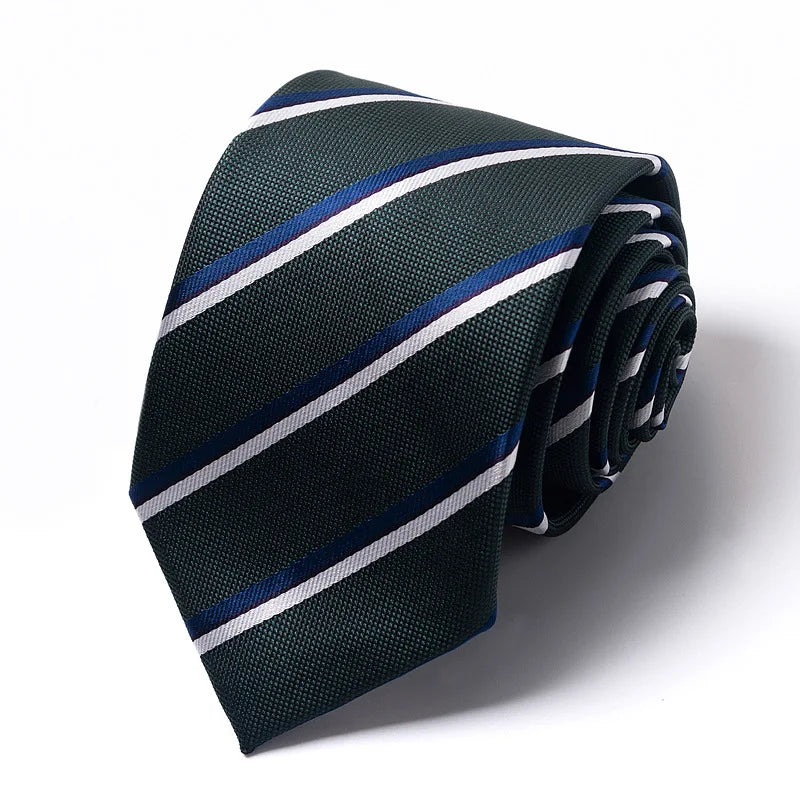 High-Quality Men's Wedding Ties - Fashionable Blue Stripe Print Neckties for Office Wear and Gifts