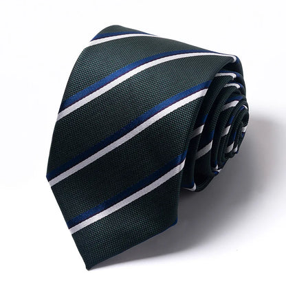 High-Quality Men's Wedding Ties - Fashionable Blue Stripe Print Neckties for Office Wear and Gifts