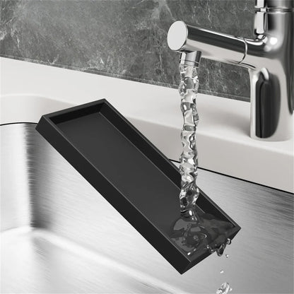Silicone Bathroom Counter Tray – Vanity Organizer for Soap, Dispensers & Dressing Table Storage