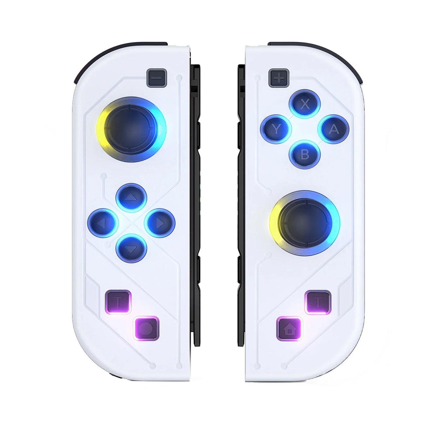 BT 5.2 Wireless Switch Joy Controller — L/R RGB LED Gamepad for Nintendo Switch/OLED/Lite with Dual Vibration & 6-Axis