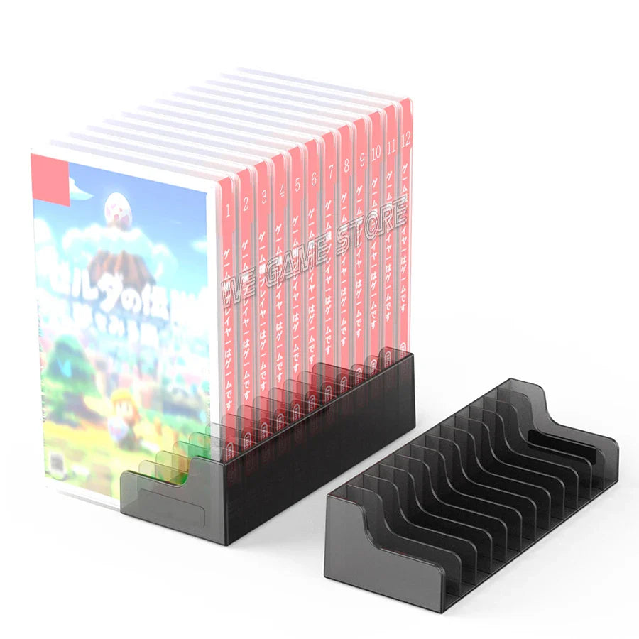 12-Slot Game Card Storage Case for Nintendo Switch OLED/Lite – SD & Game Disk Holder Stand