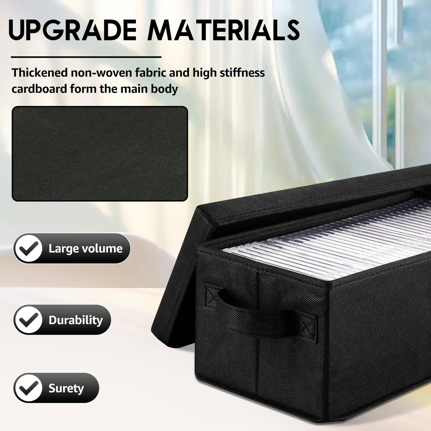 2/4PCS Stackable DVD Storage Boxes – Dustproof Nonwoven Fabric CD & DVD Organizer Cases