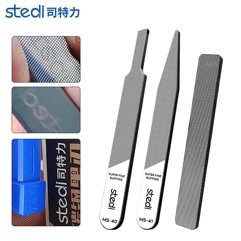 Stedi MS-46 Glass File Grinding Tool – Washable Durable Model Polisher for Military Kits, Optional #320–#1000 Mesh