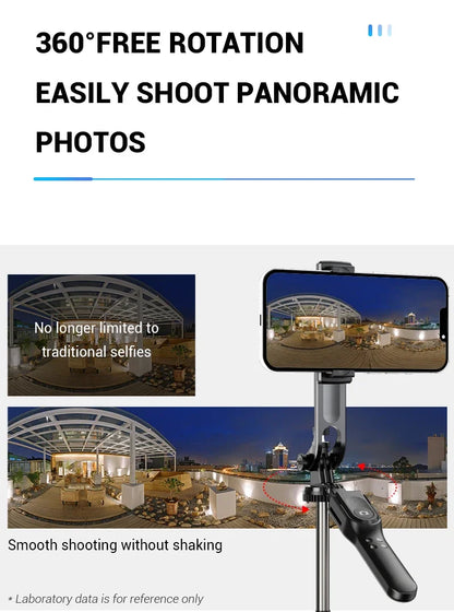 3-Axis Anti-Shake Selfie Stick with Bluetooth Remote – Retractable 1.7m Mobile Phone Holder with Flash & Live Stand