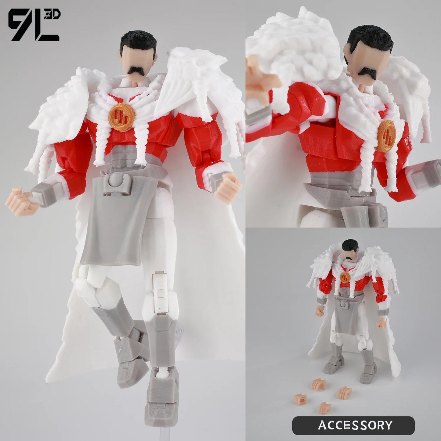 9L 3D Printed Invincible Tech Jacker T13 Lucky13 Action Figure – Multi-Jointed Motorcycle Collectible Model Toy Titan13