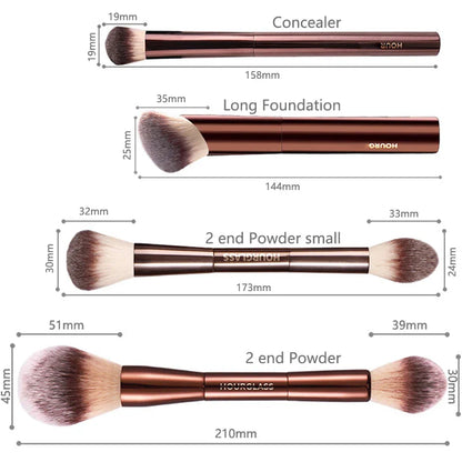 HG Pro Retractable Foundation Makeup Brush – Powder, Contour, Blusher & Highlight with Metal Handle