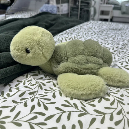 Realistic Tortoise Plush Toy — Soft Sea Turtle Stuffed Animal Doll with Keyring