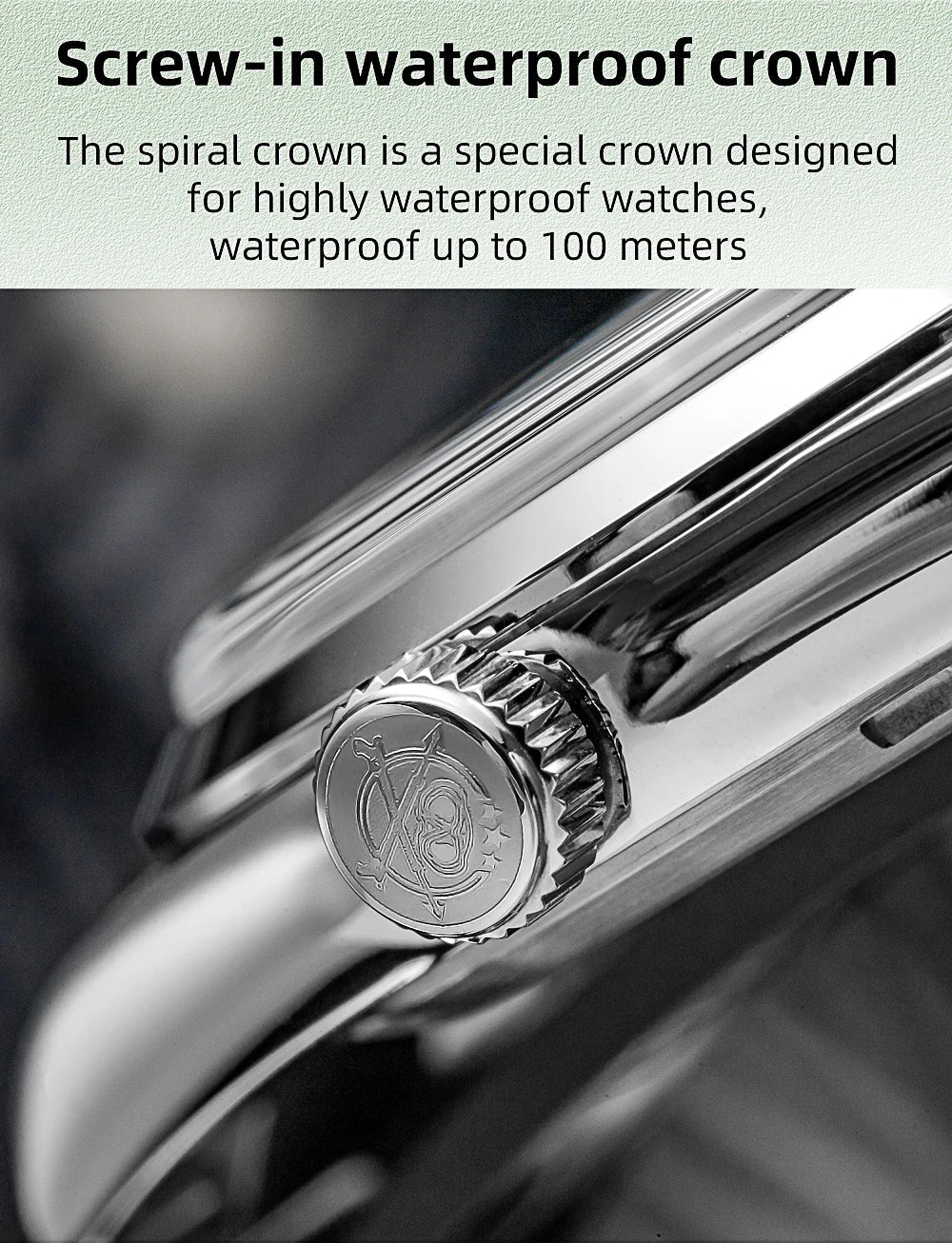 ADDIESDIVE 36MM Men's Stainless Steel Quartz Watch — Luxury Bubble Mirror Glass, 100M Waterproof Timepiece AD2066