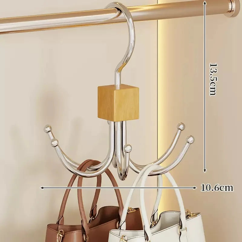 360° Rotating Metal Belt Hanger — Durable Organizer for Belts, Scarves, Bras & Ties, Home & Dorm Storage