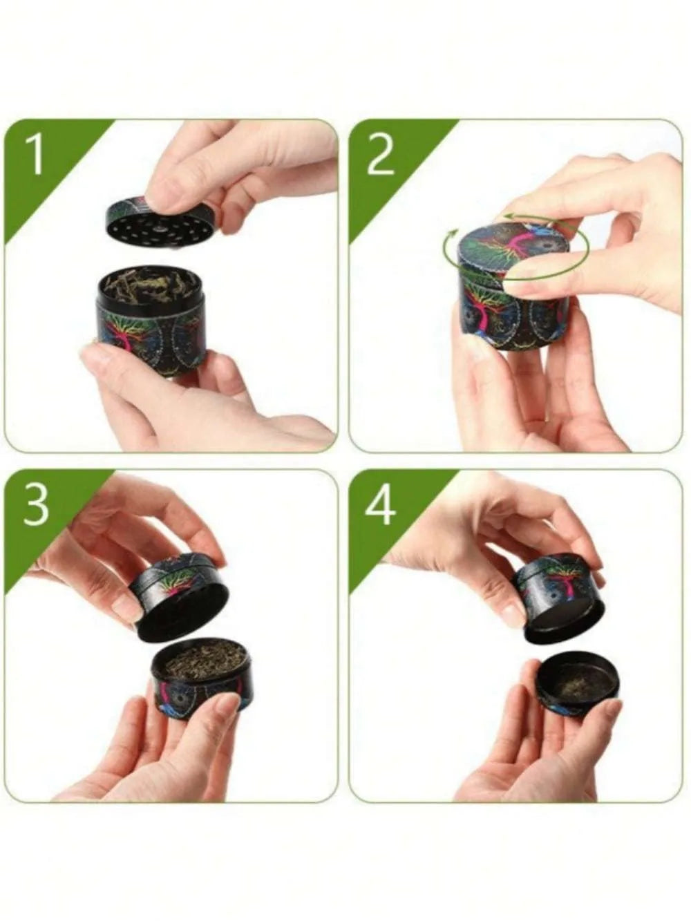 50mm Metal Gorilla Herb Grinder – 4-Layer Manual Spice, Pepper & Tobacco Mill for Cigarette Smoking Accessories