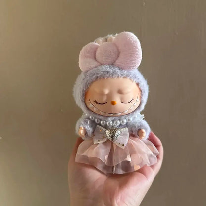 17cm Mini Plush Doll Outfit — K-Pop EXO Labubu Idol V2 Bow Princess Dress Accessories for Gift