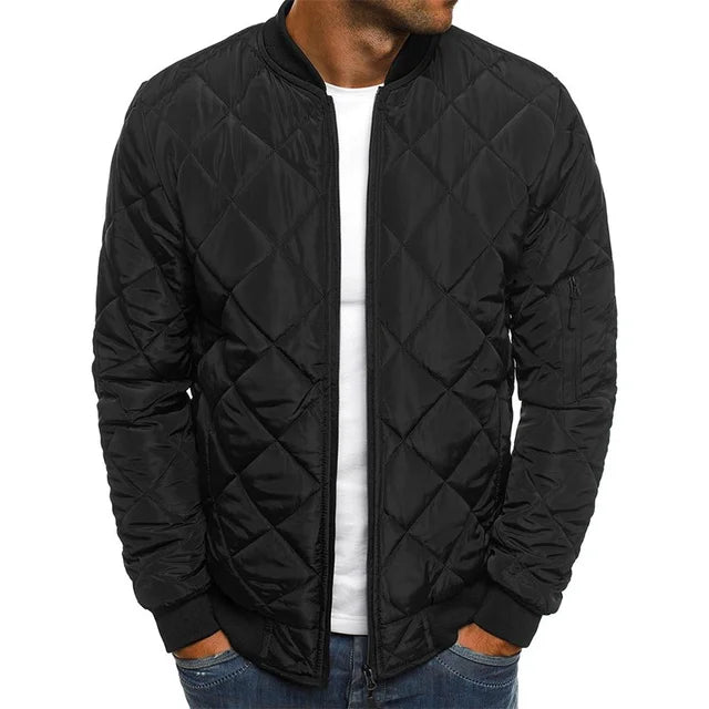 Winter Men's Baseball Collar Jacket - Lightweight Mesh Pressed Vintage Flight Casual Long Sleeve Outerwear