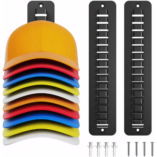 16-Grid Baseball Cap Holder – Wall-Mounted Hat Storage Hanger for Door, Wall & Closet Organization