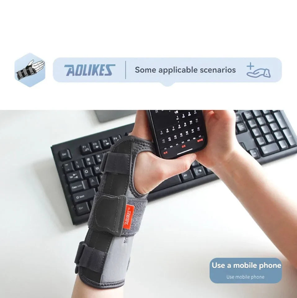 AOLIKES Wrist Brace Splint – Night Support for Carpal Tunnel & Pain Relief