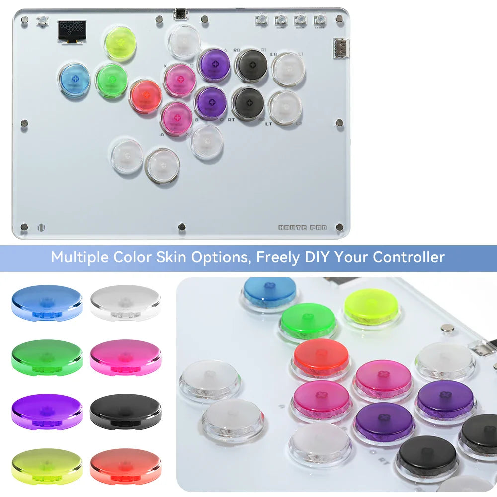 Haute42 Hitbox Cross Keycaps – 25.8mm Low-Profile DIY Button Caps for Leverless Arcade & Kailh Switch