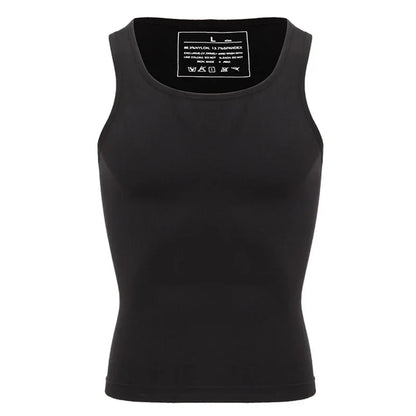 Men’s Slimming Body Shaper Compression Shirt – Abdomen & Abs Shapewear Tank Top to Hide Gynecomastia Moobs for Workout & Daily Wear