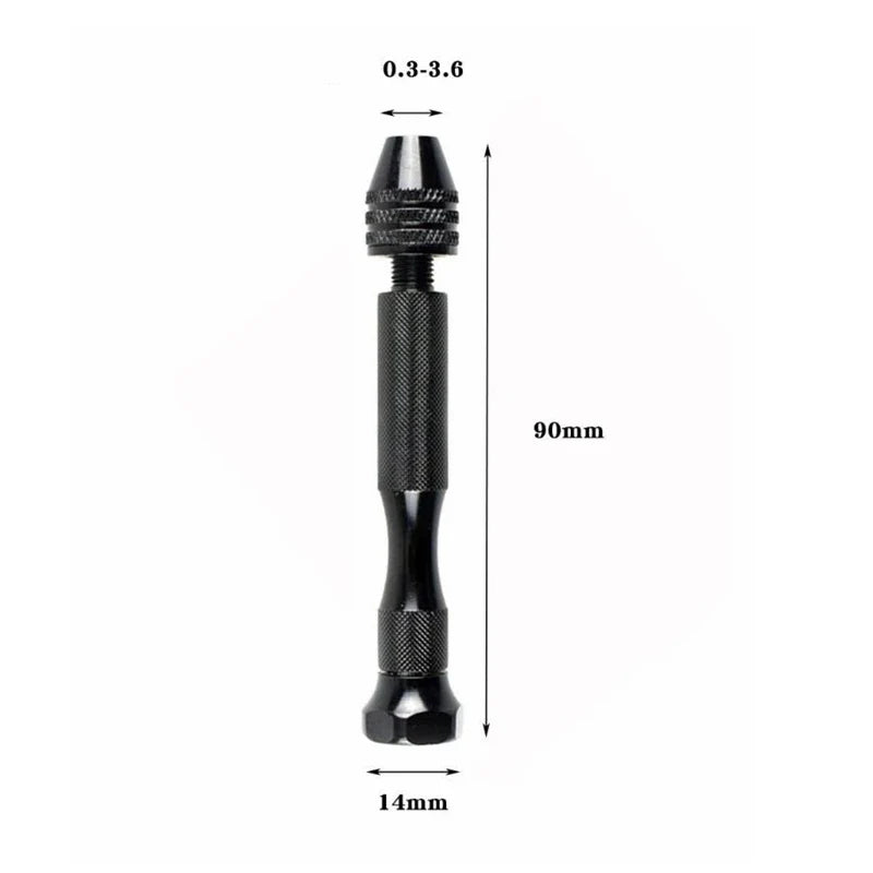 Mini Aluminum Hand Drill with Keyless Chuck – HSS Steel Twist Drill Bit for Woodworking & Manual Drilling