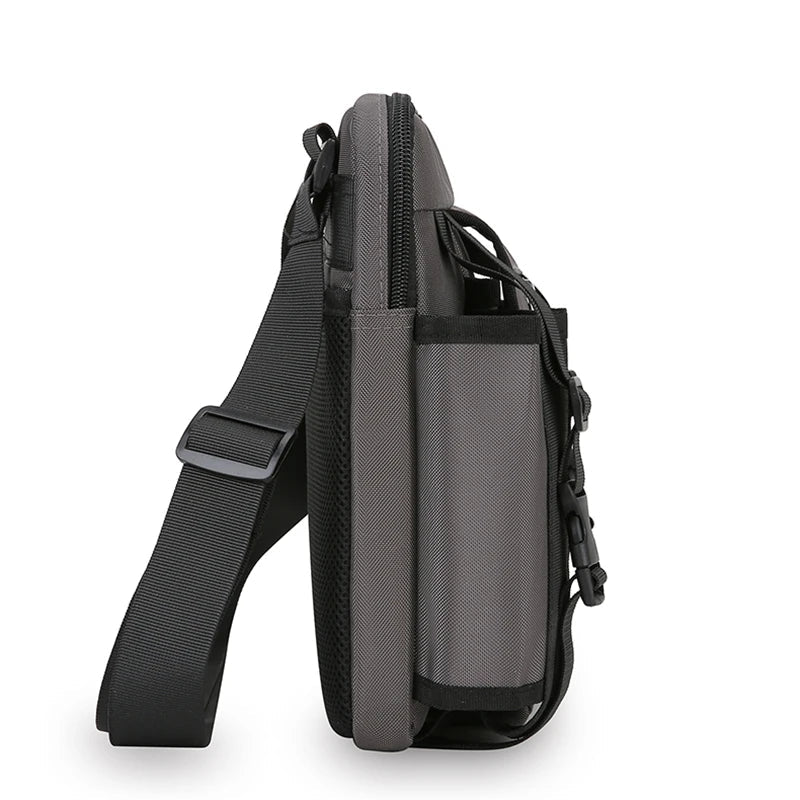 Men’s Oxford Crossbody Messenger Bag – Stylish Fashion Shoulder Bag with Bottle Pocket for Travel & Daily Use
