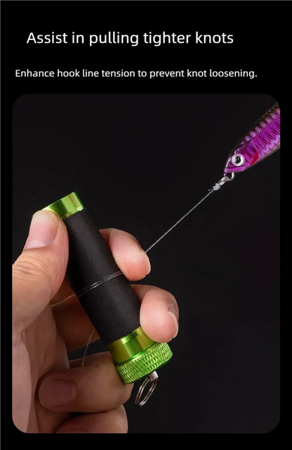 Aluminum Alloy Line Pull Rod — Rubber Anti-Slip Fishing Tool for Snag Pulling, Hook Tying, Knotting, and Hand Protection