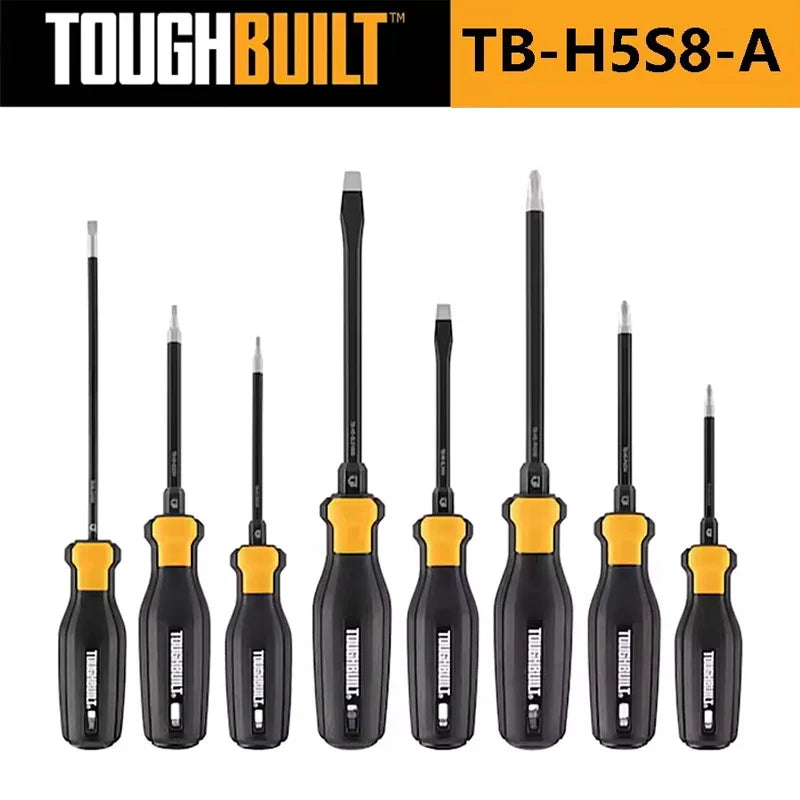 TOUGHBUILT High Torque Screwdriver – Aluminum Alloy & Steel Cutter Head with Durable Rubber Grip Handle (Tool Only)