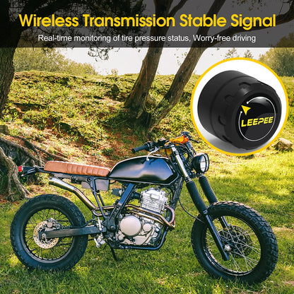 Motorcycle TPMS Bluetooth 4.0/5.0 Tire Pressure Monitoring System – 2 Sensors Pit Bike Tyre Tester Diagnostic Set