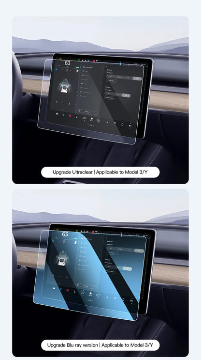 YZ Tempered Glass Screen Protector for Tesla Model 3 Y X 2021-2023 – HD Center Control Protection Film Accessory