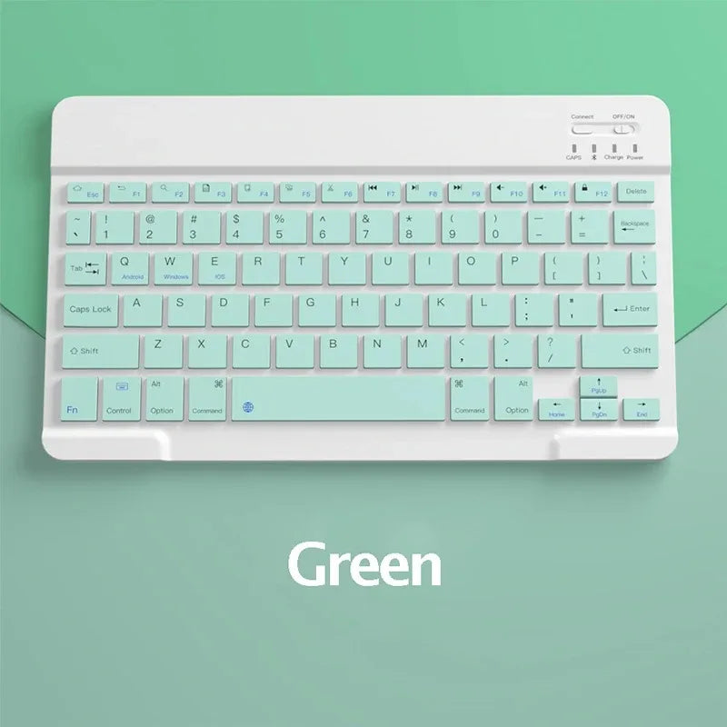 Spanish/English 10-Inch Bluetooth Keyboard – Wireless Rechargeable Universal Keyboard for iPad Air, Pro, Phone, Tablet, Laptop