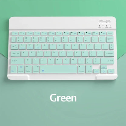 Spanish/English 10-Inch Bluetooth Keyboard – Wireless Rechargeable Universal Keyboard for iPad Air, Pro, Phone, Tablet, Laptop