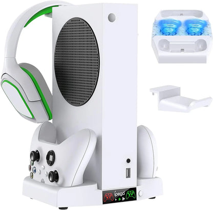 IPEGA Cooling Stand for Xbox Series S – Dual Charging Station Dock with Adjustable 3-Level Wind Cooling Fan for Controllers