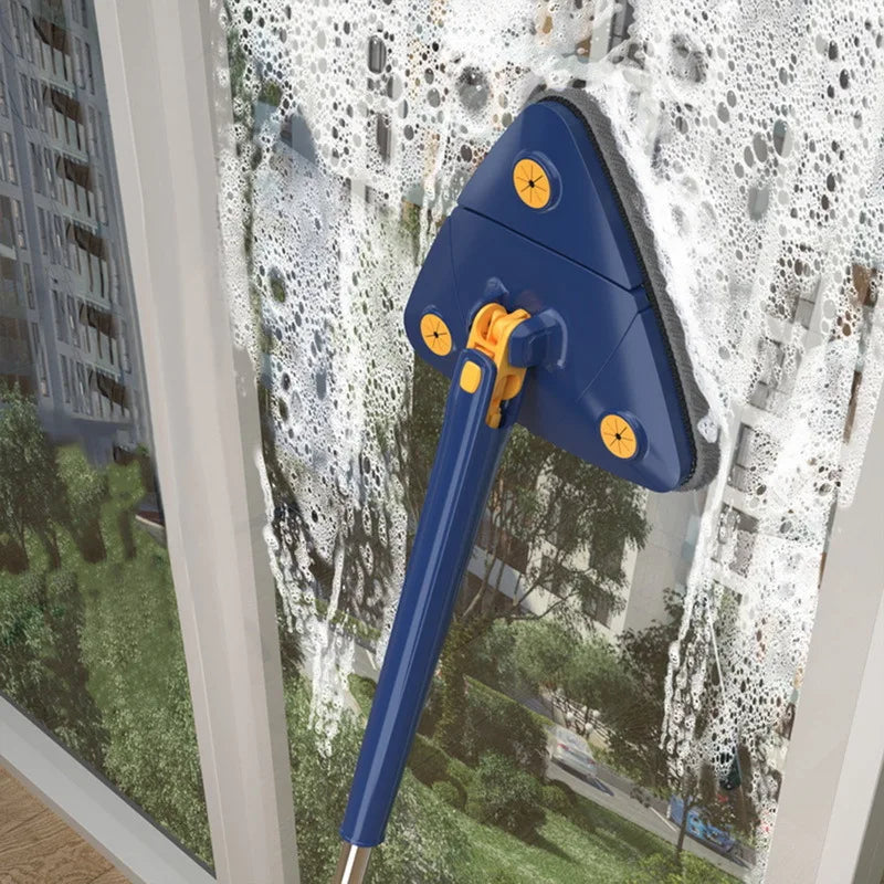 360-Degree Telescopic Rotatable Triangular Mop - New Lengthened, Adjustable, Wet and Dry Floor Cleaning Mop