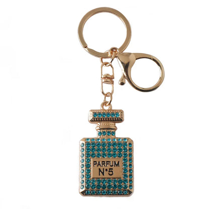 Creative Rhinestone Car & Bag Keychain — Full Diamond Perfume Bottle Pendant for Women’s Accessories