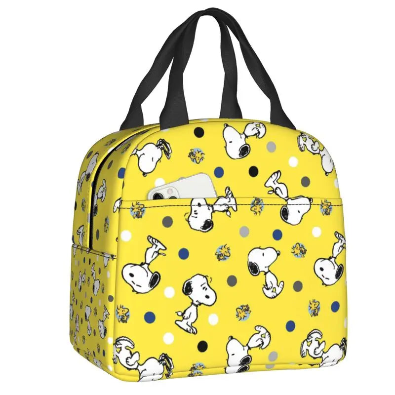 Custom Cute Snoopy Cartoon Insulated Lunch Tote Bag – Portable Thermal Cooler for Women, Work, School & Travel