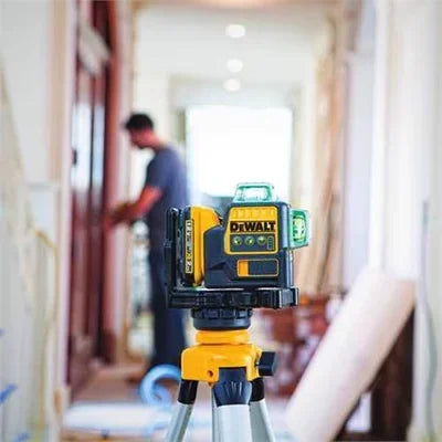 Dewalt DW089LG 12V Laser Level – 3-Sides 360° Vertical & Horizontal Green Line Laser with Lithium Battery for Outdoor Use