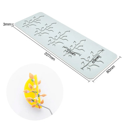 Various Leaves & Geometric Flower Silicone Cake Lace Mold — Cake Decorating Border Tool for Baking