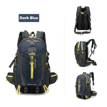 40L Waterproof Travel Backpack - Water Resistant Hiking Daypack With Laptop Compartment For Camping, Trekking & Outdoor Adventures