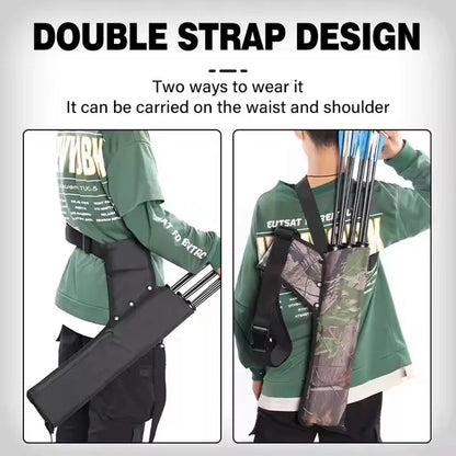 Archery 3-Tube Hip Quiver with Adjustable Belt – Arrow Carry Bag for Hunting & Target Shooting