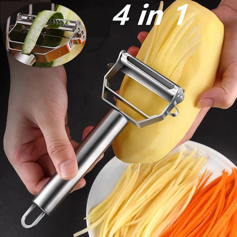 Stainless Steel Multifunctional Kitchen Peeler | Durable Vegetable & Fruit Peeler | Potato Slicer | Household Shredder