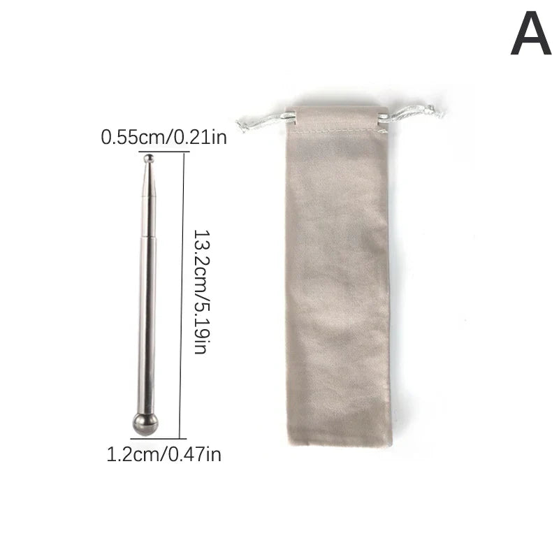 Manual Acupuncture Pen with Terahertz Energy Stone | Trigger Point Massager Stick for Face & Body Relaxation