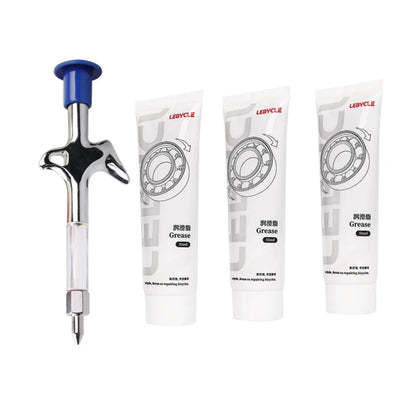 Bicycle Aluminum Grease Gun - Aluminum Alloy MTB Bike Ball Bearing Hub Syringe, Oil Lubricant Cycling Repair Tool