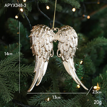 Christmas Tree Ornaments – Gold Plastic Balls with Butterfly, Dragonfly, Angel & Snowflake Decorations