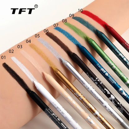 Waterproof Long-Lasting Eyeliner Pencil – Colorful Gel Eye Liner Pen in Blue, Black & White for Makeup and Beauty
