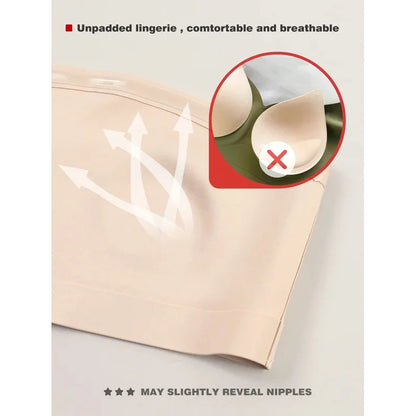 Women's Strapless Seamless Bra — No Padding, Front Button Comfortable Smooth Underwear