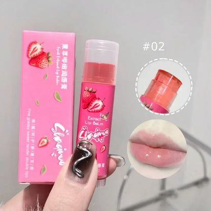 Jelly Fruit Lip Balm – Plant Extract Moisturizing Nourishing Lip Gloss, Long-Lasting Hydrating Juicy Peach Lip Care