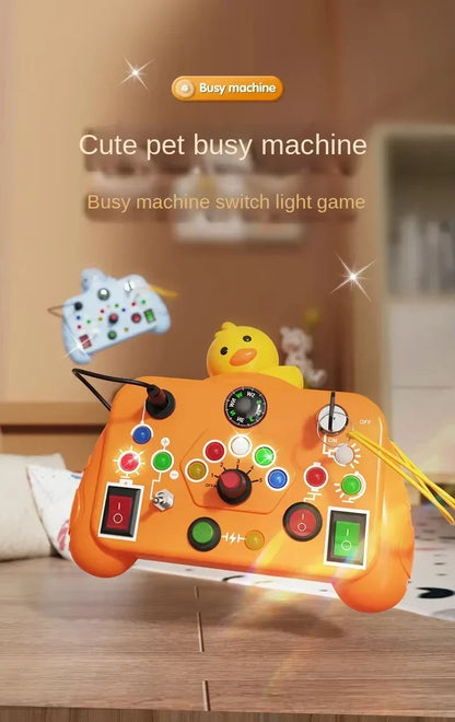 Montessori Busy Board Sensory Toy – LED Light & Switch Activity Game for Children Ages 2-4