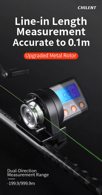 CHILENT 999.9M Digital Fishing Line Counter – ABS Night Display, Fishing Accessories (Battery Not Included)
