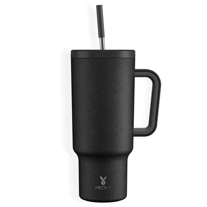 Meoky 40oz Mug Tumbler with Handle – Insulated Stainless Steel Tumbler with Lid & Straw, Coffee Thermos Cup, Heat Press Ready