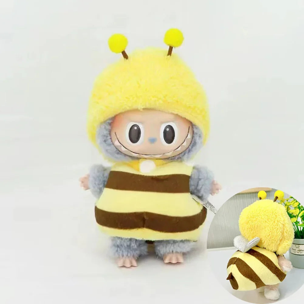 Cute Knitted Clothes Keychain – Outfit for 17cm Labubu/Macaron Doll, Kids & Girl Gifts