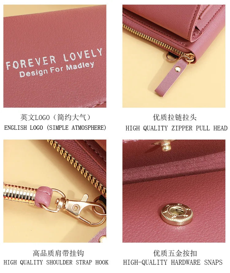 Long Women’s PU Leather Wallet – Double Zipper Tassel Clutch with Coin Purse & Card Holder
