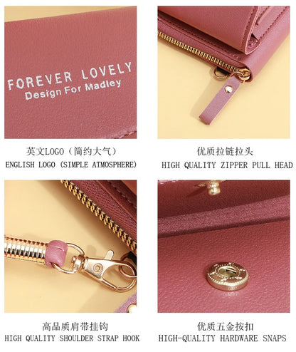 Long Women’s PU Leather Wallet – Double Zipper Tassel Clutch with Coin Purse & Card Holder